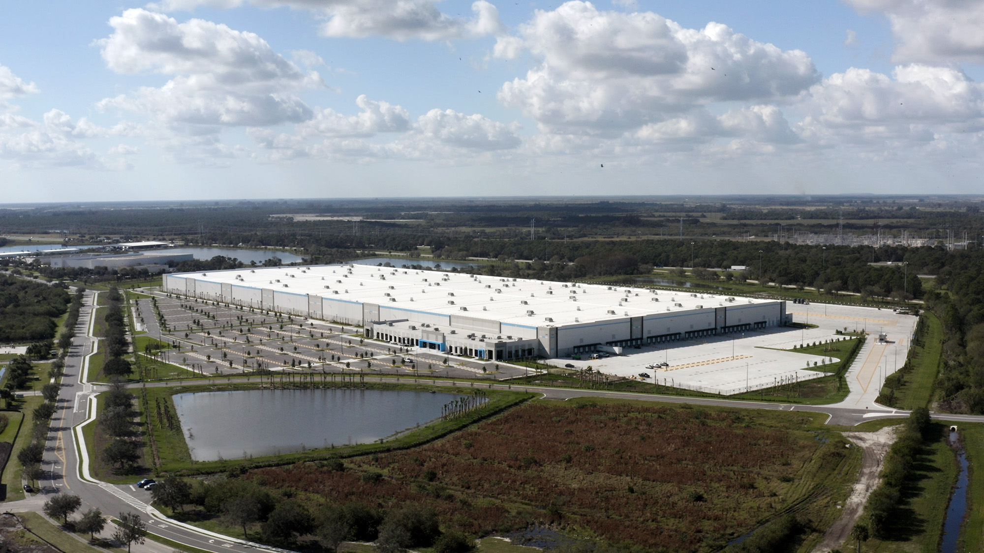 aerial image of industrial building